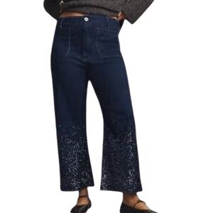 Anthropologie Maeve The Colette Sequin Wide-Leg Jeans 16W NWT